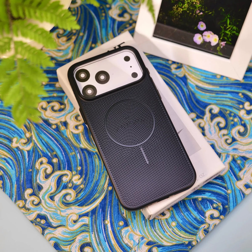 New Heat Dissipation Mesh For Magsafe Magnetic Phone Case For iPhone 17 Air 16 15 14 Plus 13 12 11 Pro Max Wireless Charge Cover