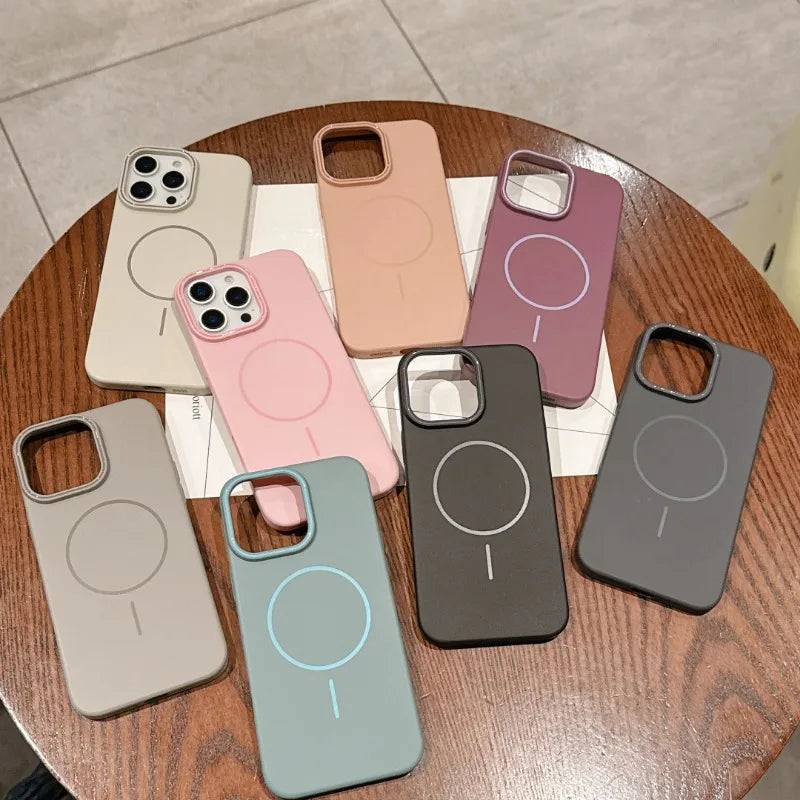 Ultra Thin PC Magnetic Phone Case For iPhone 17 16 15 14 13 12 Mini 11 Pro XR XS Max Plus Protection Magsafe Shockproof Cover