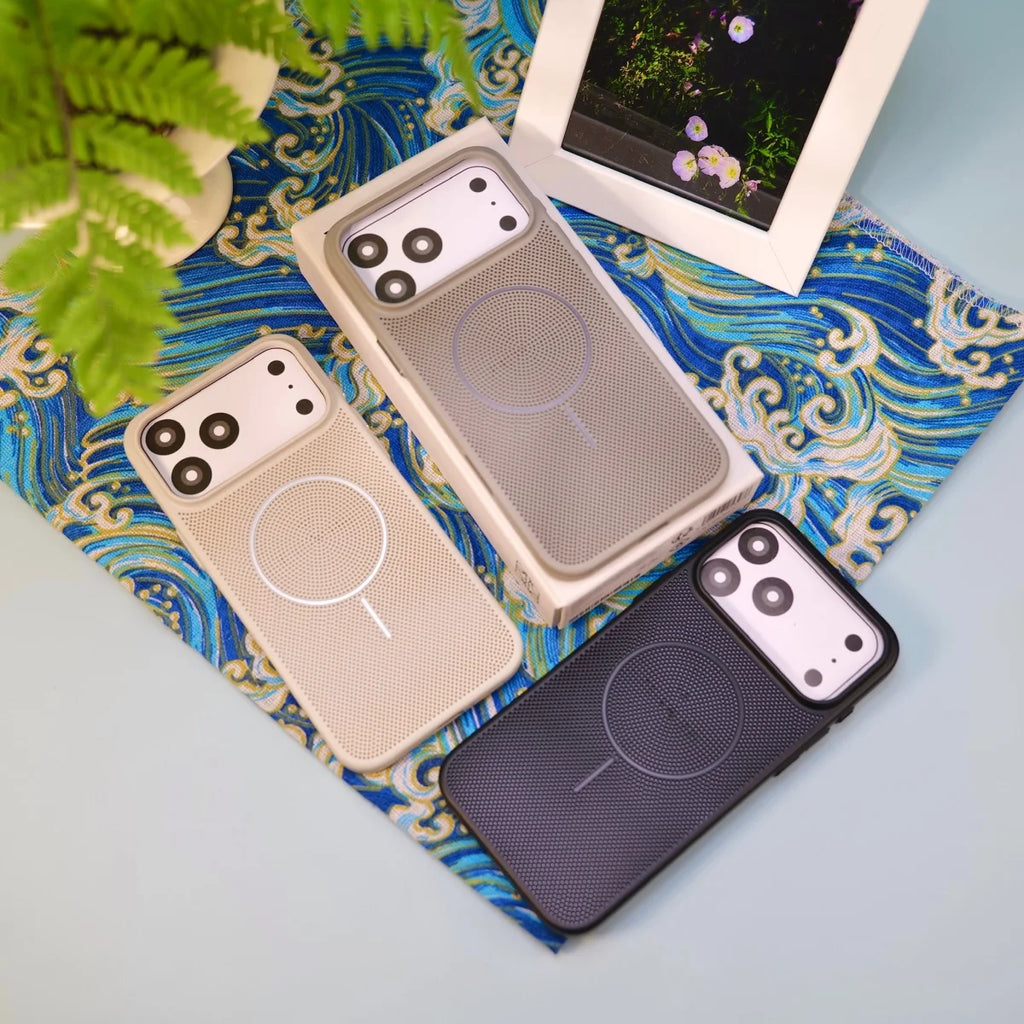 New Heat Dissipation Mesh For Magsafe Magnetic Phone Case For iPhone 17 Air 16 15 14 Plus 13 12 11 Pro Max Wireless Charge Cover