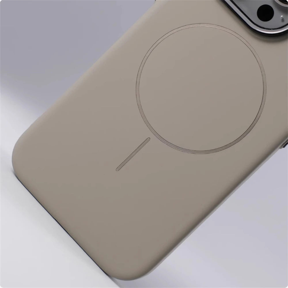 Luxury Simple Solid Color Matte Hard PC Magnetic Case for iPhone 16 Pro Max 15 14 13 12 For MagSafe Wireless Charging Slim Cover