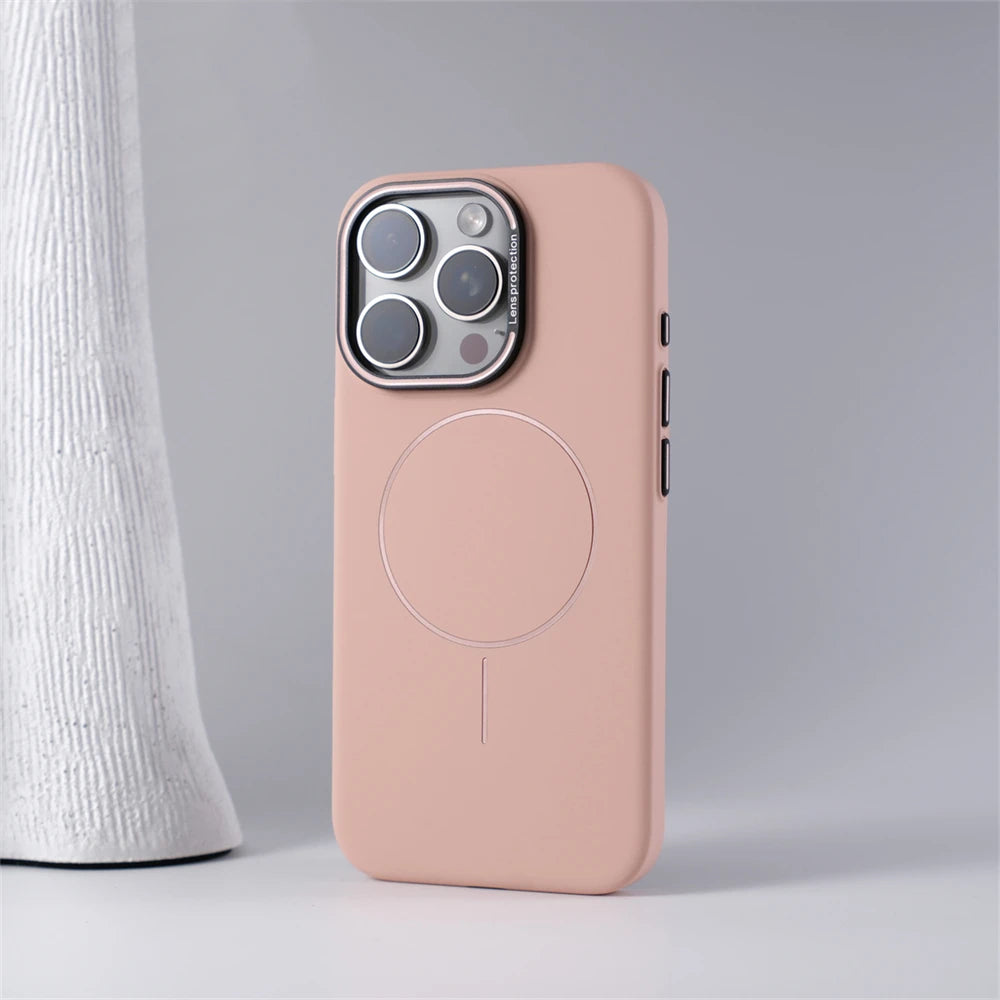 Luxury Simple Solid Color Matte Hard PC Magnetic Case for iPhone 16 Pro Max 15 14 13 12 For MagSafe Wireless Charging Slim Cover