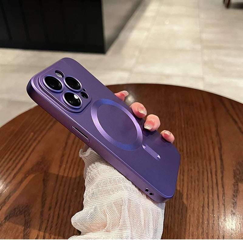 Luxury Black Magsafe Wireless Charge Case For iPhone 17 16 15 14 13 12 11 Pro Max  Soft Magnetic Cover