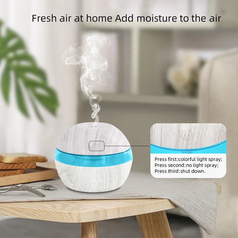 300ml Ultrasonic Humidifier cool mist maker with Timer and Auto Shut-Off essential oil Diffuser Ideal for Home Office