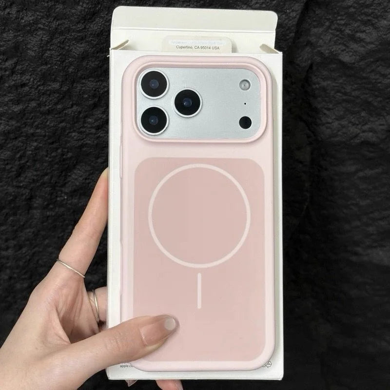 Luxury Matte Hit Color Liquid Silicone Soft Phone Case for iPhone 17 16 15 14 Pro Max For MagSafe Charging Magnetic Skin Cover