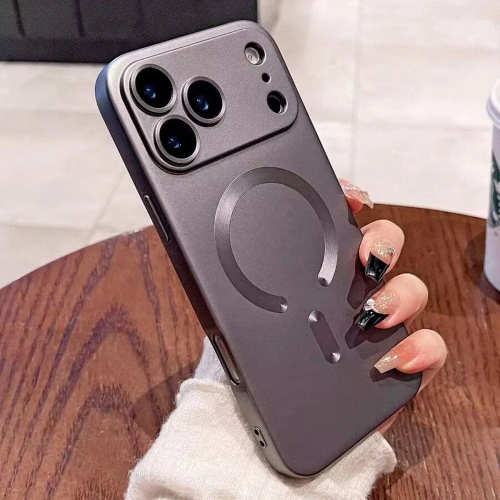 Metallic Paint Magnetic Magsafe Soft Case For iPhone 17 Air 16 E 15 14 Plus 13 12 11 Pro Max Wireless Charge Lens Protect Cover