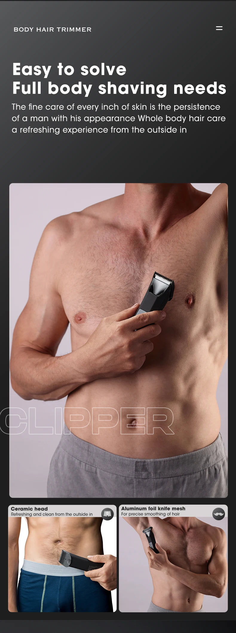 2 in 1 electric body hair trimmer Full body waterproof haircut shaving razor for men and women private pubic hair leg hair sciss