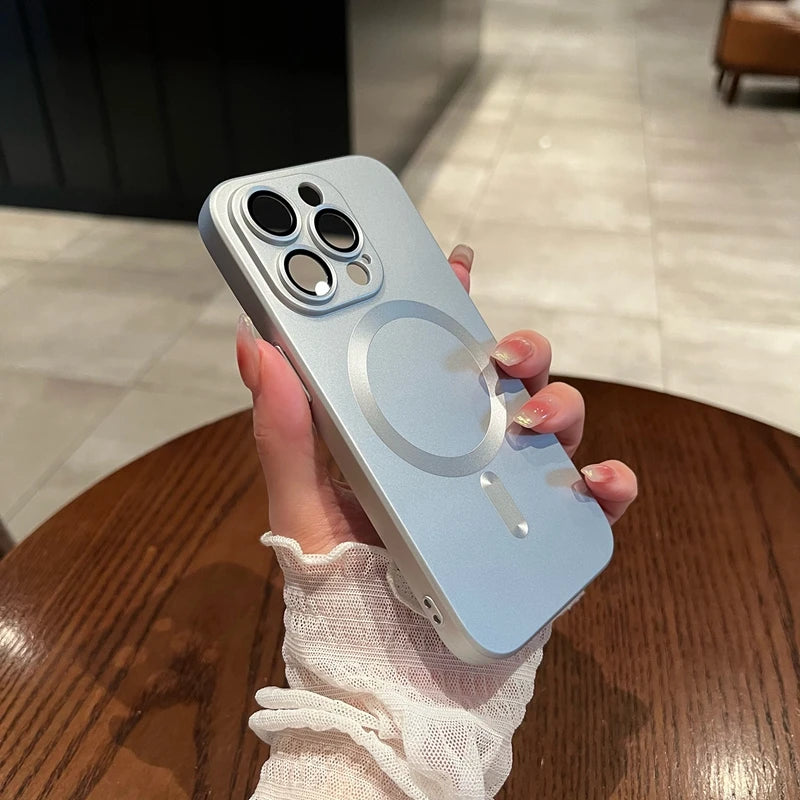 Luxury Black Magsafe Wireless Charge Case For iPhone 17 16 15 14 13 12 11 Pro Max  Soft Magnetic Cover