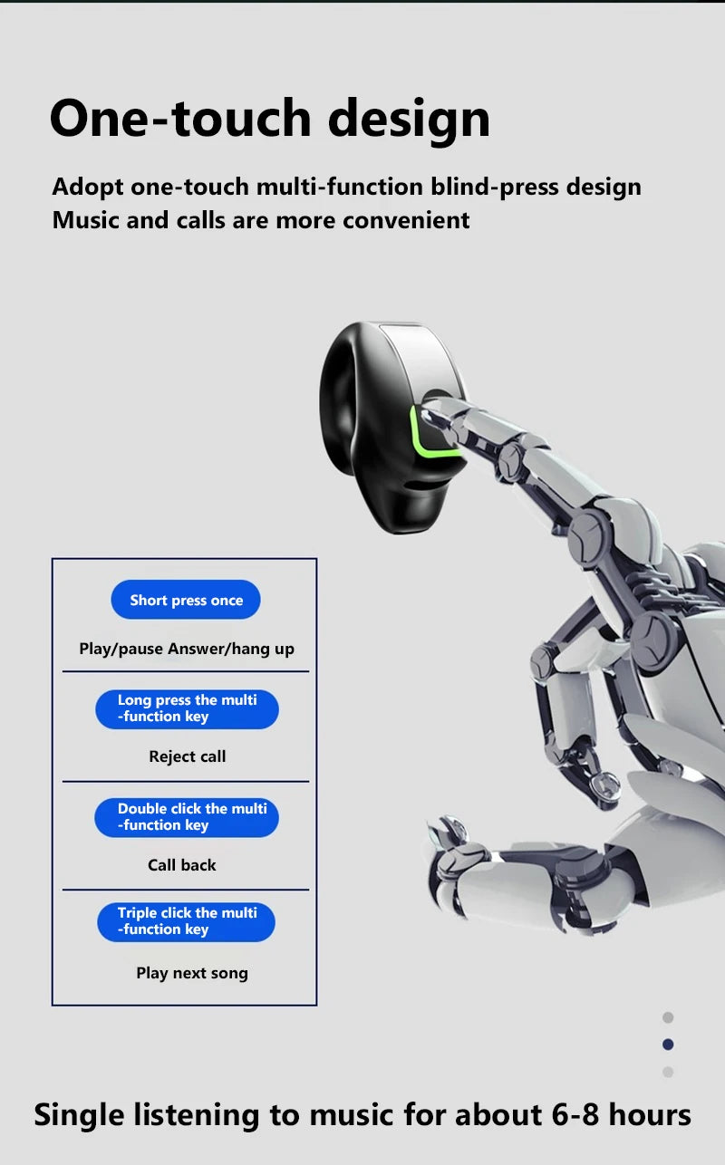 Gd28 Bluetooth Earphones Bluetooth 5.3 Clip On Ear Non In Ear Single Ear Design Business Sports Fitness Running Ear Clip On