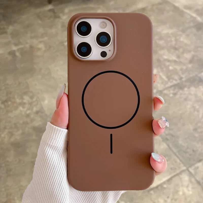 Original Silicone Matte Magnetic Case For iPhone 16 15 Plus 14 13 12 11 Pro Max For Magsafe Wireless Charging Soft Armor Cover