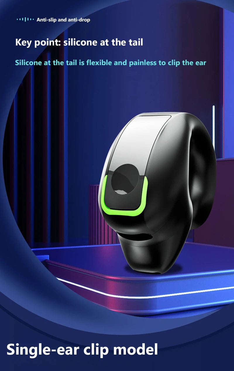 Gd28 Bluetooth Earphones Bluetooth 5.3 Clip On Ear Non In Ear Single Ear Design Business Sports Fitness Running Ear Clip On