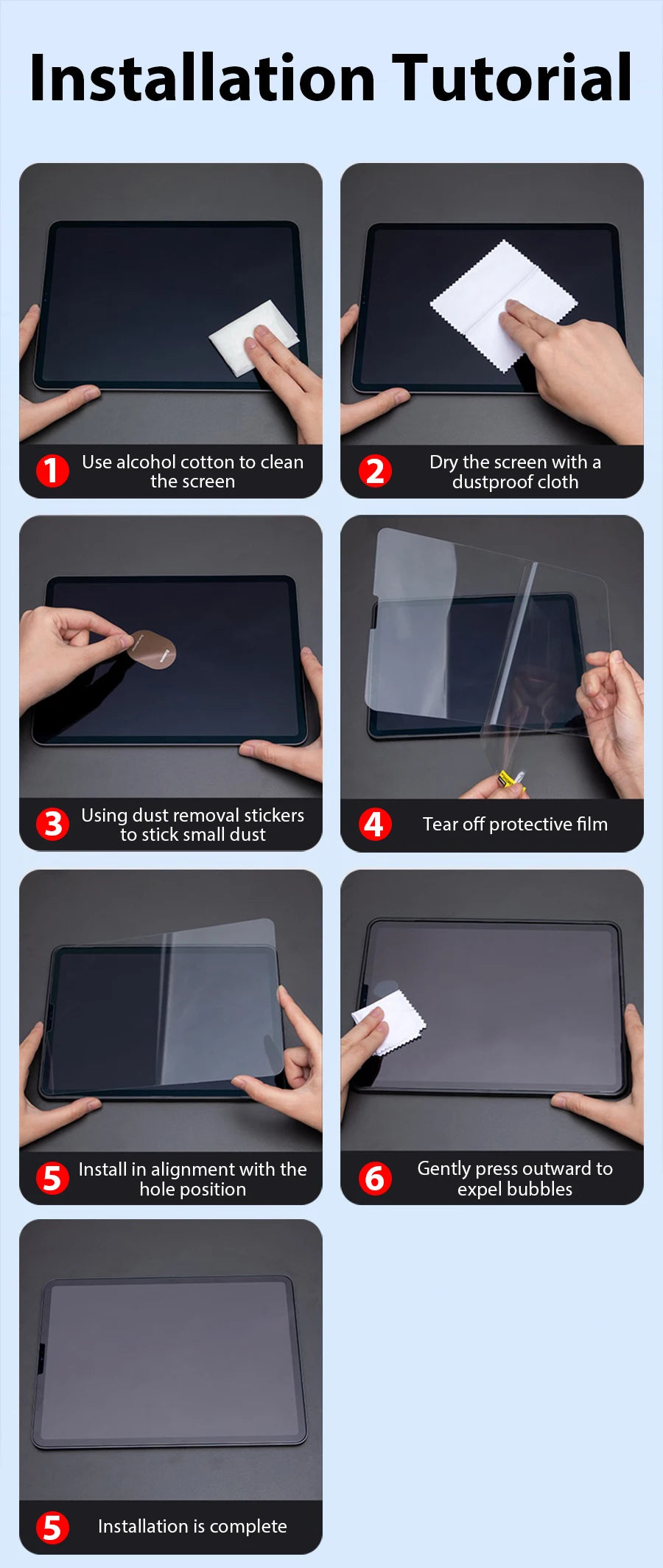 Tempered Glass For Ipad Pro 13 12.9 2024 Air 11 5 4 3 2 1 M4 M2 Screen Protector For 10 9 9th 10th Generacion Mini 7 6 10.2 Film