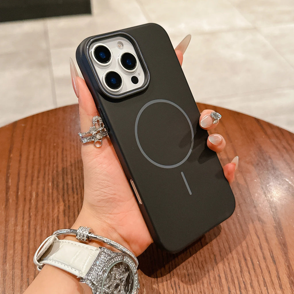 Ultra Thin PC Magnetic Phone Case For iPhone 17 16 15 14 13 12 Mini 11 Pro XR XS Max Plus Protection Magsafe Shockproof Cover