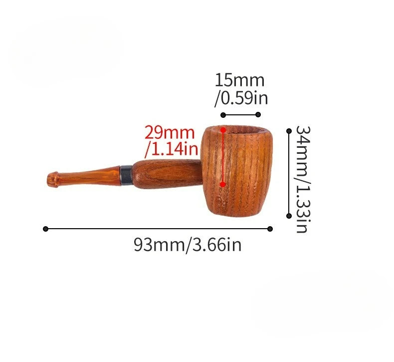 Wood Tobacco Somking Pipe Portable Straight Bent Small Somking Tobacco Pipe Men's Wooden Pipe Smoker Gift