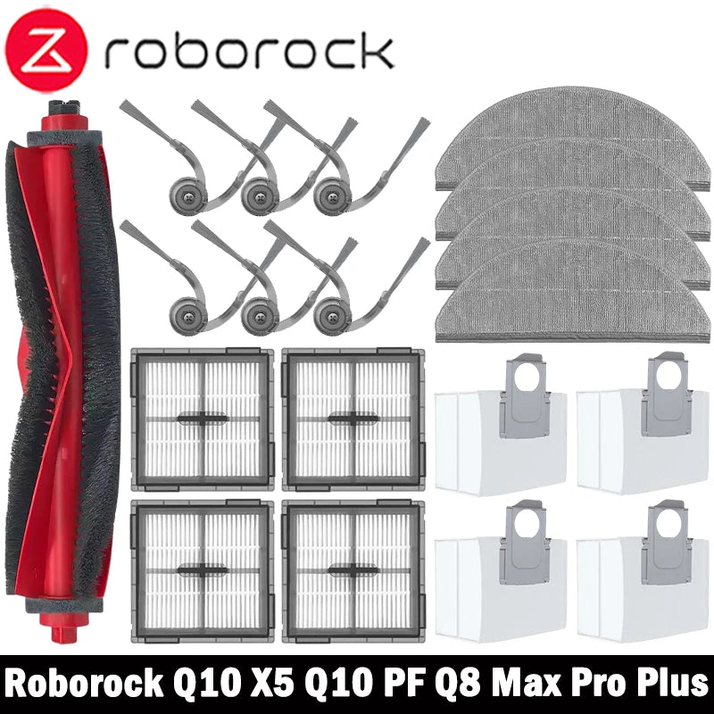 Roborock Q10 X5 / Q10 PF / Q10P / Q8+ / Q8 Max Pro Plus Replacement Parts Accessories Main Side Brush Hepa Filter Mop Dust Bag
