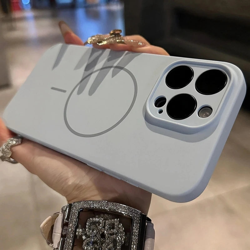 Luxury Magsafe Wireless Charging Liquid Silicone Phone Case For iPhone 11 12 13 14 15 16 17 Pro Max Plus Magnetic Bumper Cover