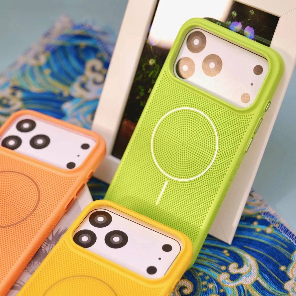 New Heat Dissipation Mesh For Magsafe Magnetic Phone Case For iPhone 17 Air 16 15 14 Plus 13 12 11 Pro Max Wireless Charge Cover