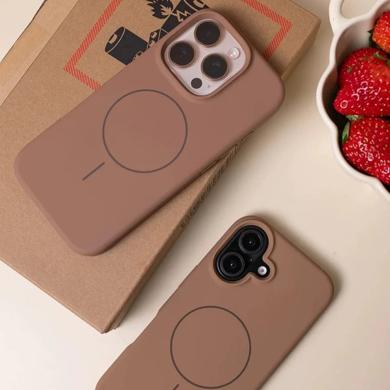 Original Silicone Matte Magnetic Case For iPhone 16 15 Plus 14 13 12 11 Pro Max For Magsafe Wireless Charging Soft Armor Cover