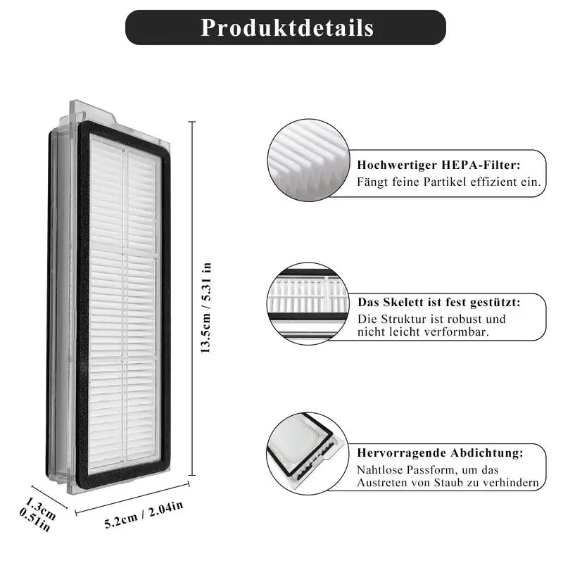 Filter For Roborock Q Revo Pro/Q Revo S/Q Revo Maxv/Q Revo Plus Robot Vacuum Cleaner Replacements Accessories HEPA Filters