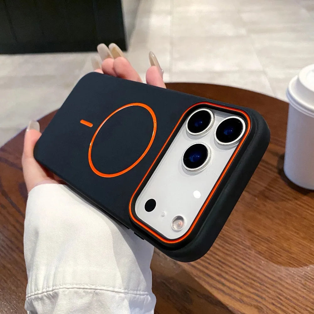 Luxury Magnetic Matte Soft Phone Case For iPhone 17 Pro Max Air 16 E 15 14 13 12 11 shockproof magsafe Wireless Charging Cover