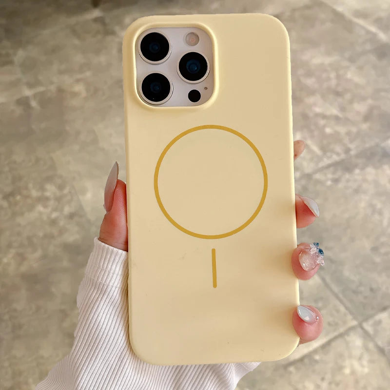 Original Silicone Matte Magnetic Case For iPhone 16 15 Plus 14 13 12 11 Pro Max For Magsafe Wireless Charging Soft Armor Cover