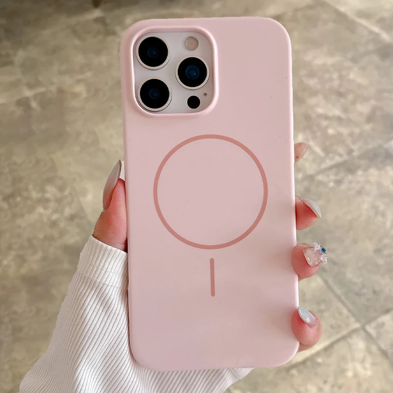 Original Silicone Matte Magnetic Case For iPhone 16 15 Plus 14 13 12 11 Pro Max For Magsafe Wireless Charging Soft Armor Cover